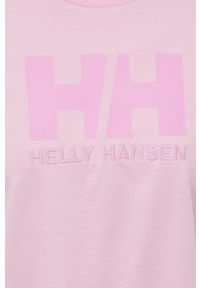 Helly Hansen t-shirt bawełniany kolor różowy. Okazja: na co dzień. Kolor: różowy. Materiał: bawełna. Wzór: nadruk. Styl: casual #4