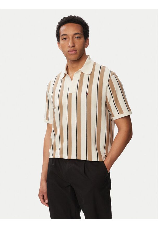 TOMMY HILFIGER - Tommy Hilfiger Polo Classic MW0MW43274 Kolorowy Regular Fit. Typ kołnierza: polo. Materiał: bawełna. Wzór: kolorowy