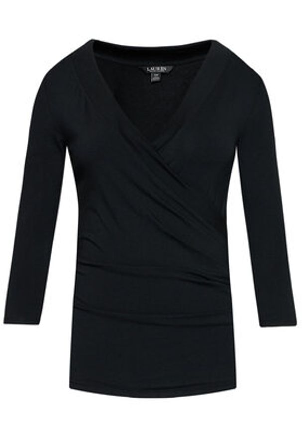 Lauren Ralph Lauren Bluzka 200824366001 Czarny Slim Fit. Kolor: czarny. Materiał: wiskoza