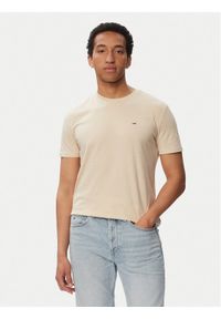 Tommy Jeans T-Shirt Jaspe Htr Tee Ext DM0DM20363 Beżowy Slim Fit. Kolor: beżowy. Materiał: bawełna #1
