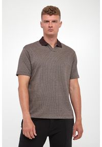 Emporio Armani - Polo męskie w jodełkę EMPORIO ARMANI. Typ kołnierza: polo. Wzór: jodełka #3