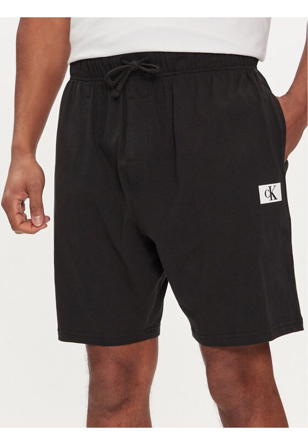 Calvin Klein Underwear Szorty piżamowe 000NM2610E Czarny Regular Fit. Kolor: czarny. Materiał: bawełna