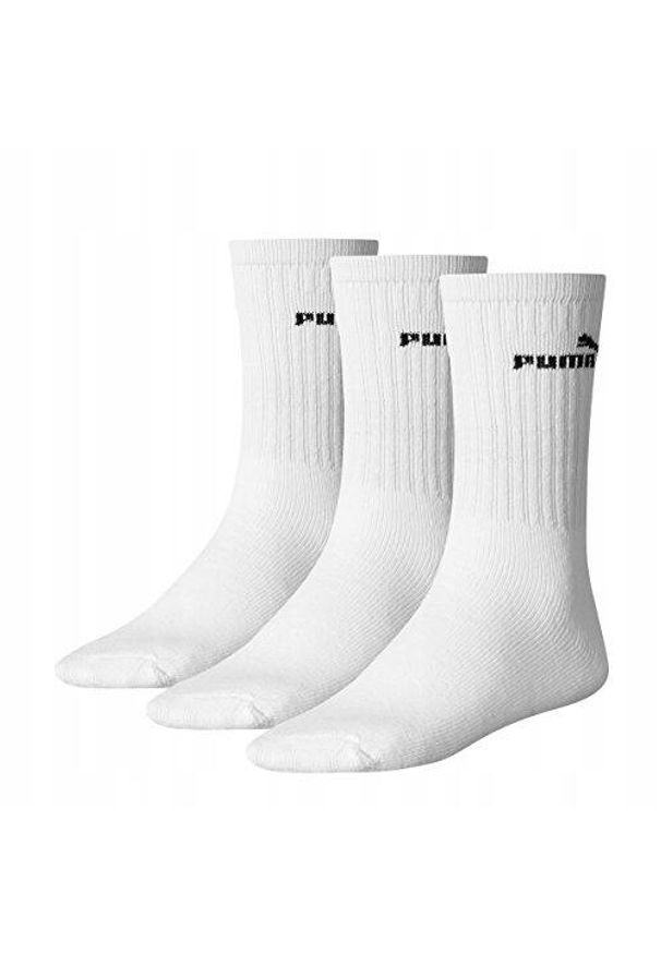 Puma - Wysokie skarpetki dla dorosłych Crew. Kolor: biały. Materiał: poliester, elastan, poliamid, bawełna. Sport: fitness