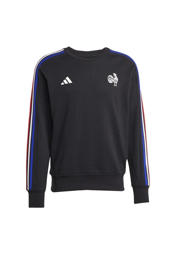 Adidas - Bluza France Essentials 3-Stripes. Kolor: czarny. Materiał: bawełna. Sport: piłka nożna