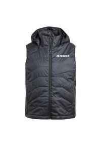 Adidas - Bezrękawnik Terrex Multi Climawarm Insulated Hooded. Kolor: czarny. Materiał: puch. Długość rękawa: bez rękawów. Technologia: ClimaWarm (Adidas). Sport: turystyka piesza