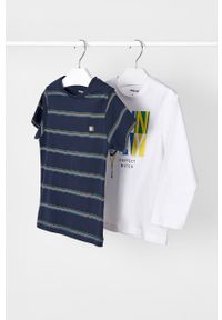 Mayoral T-shirt bawełniany dziecięcy (2-pack) kolor biały z nadrukiem. Okazja: na co dzień. Kolor: biały. Materiał: bawełna. Wzór: nadruk. Styl: casual #4
