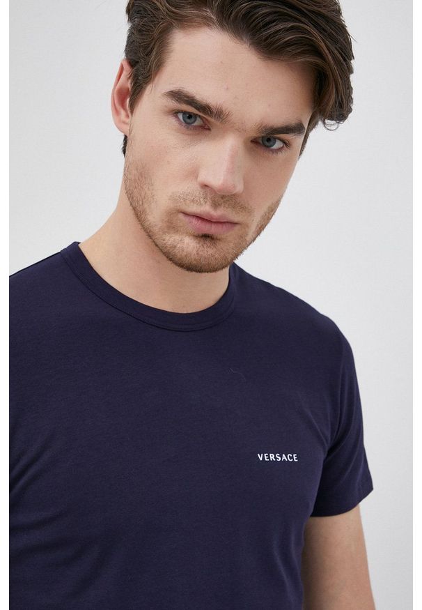 VERSACE - Versace - T-shirt (2-pack). Okazja: na co dzień. Kolor: niebieski. Materiał: dzianina. Wzór: gładki. Styl: casual