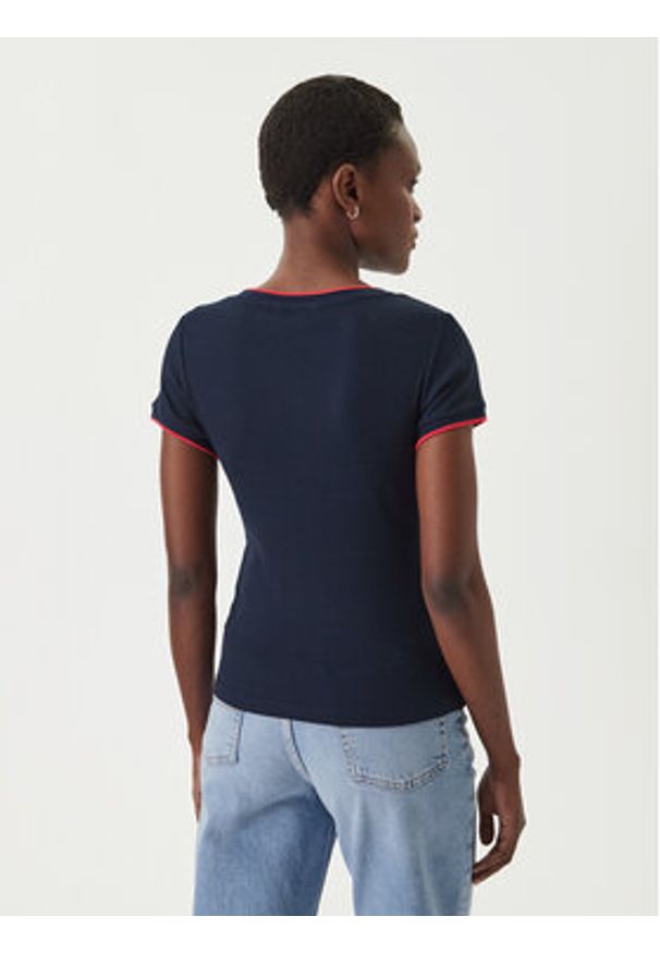 Tommy Jeans T-Shirt DW0DW22275 Niebieski Slim Fit. Kolor: niebieski. Materiał: bawełna