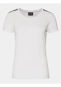 EA7 Emporio Armani T-Shirt 3DTT44 TJ6SZ 1100 Biały Slim Fit. Kolor: biały. Materiał: bawełna