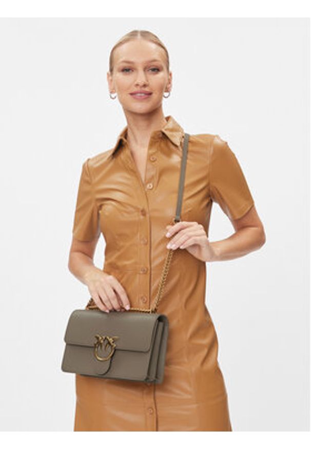 Pinko Torebka Love One Classic Dc AI 23-24 PLTT100941 A0F1 Szary. Kolor: szary. Materiał: skórzane