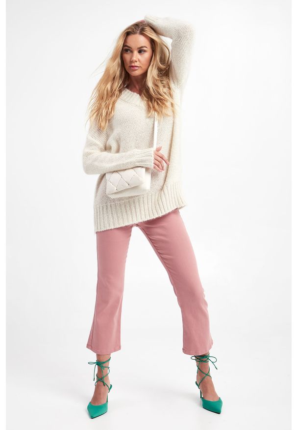 Marella - Sweter Colla MARELLA MONOCHROME. Materiał: prążkowany. Wzór: ze splotem
