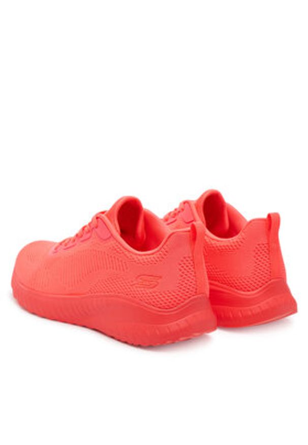 skechers - Skechers Sneakersy Bobs Squad Chaos-Cool Rythms 117216/NCOR Koralowy. Kolor: pomarańczowy. Materiał: materiał