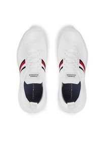 TOMMY HILFIGER - Tommy Hilfiger Sneakersy Modern Runner Knit Stripes Ess FM0FM04798 Biały. Kolor: biały #2