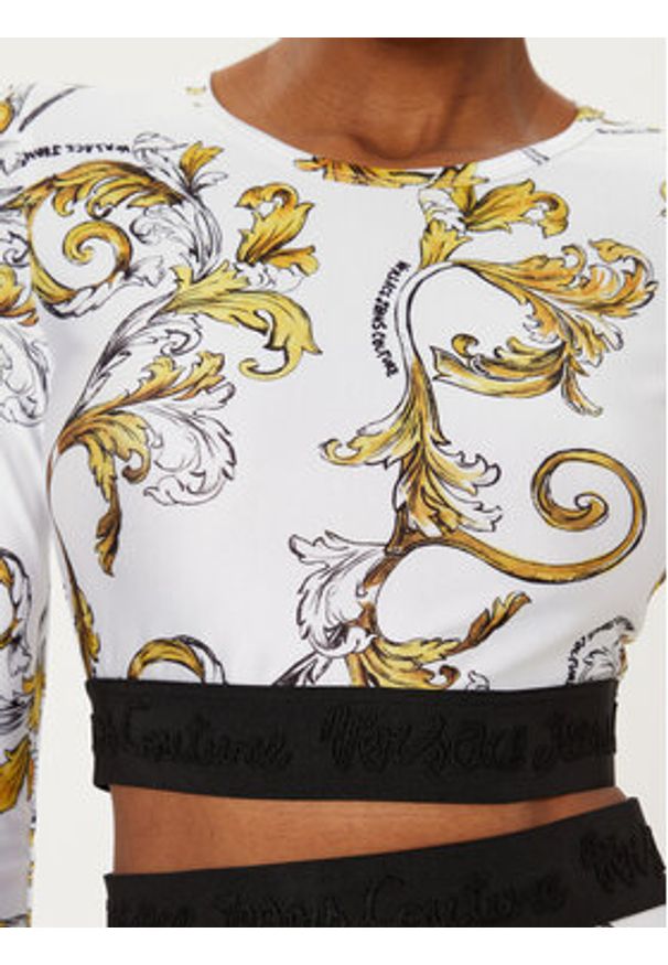 Versace Jeans Couture Bluzka 78HAH218 Biały Slim Fit. Kolor: biały. Materiał: syntetyk