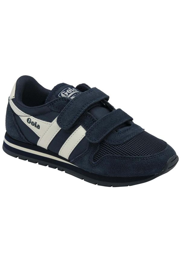 Białe buty na rzepy dla dzieci Gola Daytona 88 Strap. Okazja: na co dzień. Zapięcie: rzepy. Kolor: wielokolorowy, niebieski, biały