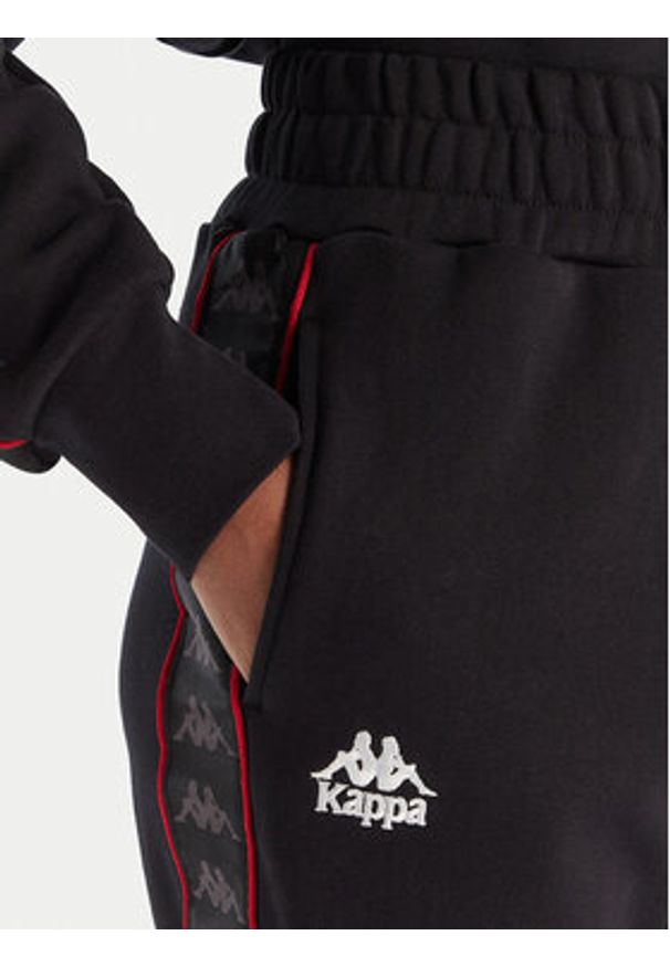 Kappa Spodnie dresowe Banda Adina 311M8HW Czarny Regular Fit. Kolor: czarny. Materiał: syntetyk