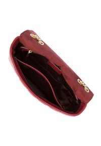 Wittchen - Damska torebka z pikowanej skóry podłużna bordowa. Kolor: czerwony. Wzór: haft, aplikacja. Dodatki: z haftem. Materiał: skórzane. Styl: casual, elegancki. Rodzaj torebki: na ramię
