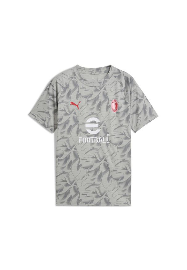 Puma - Młodzieżowa koszulka przedmeczowa AC Milan PUMA Smokey Gray White. Kolor: szary
