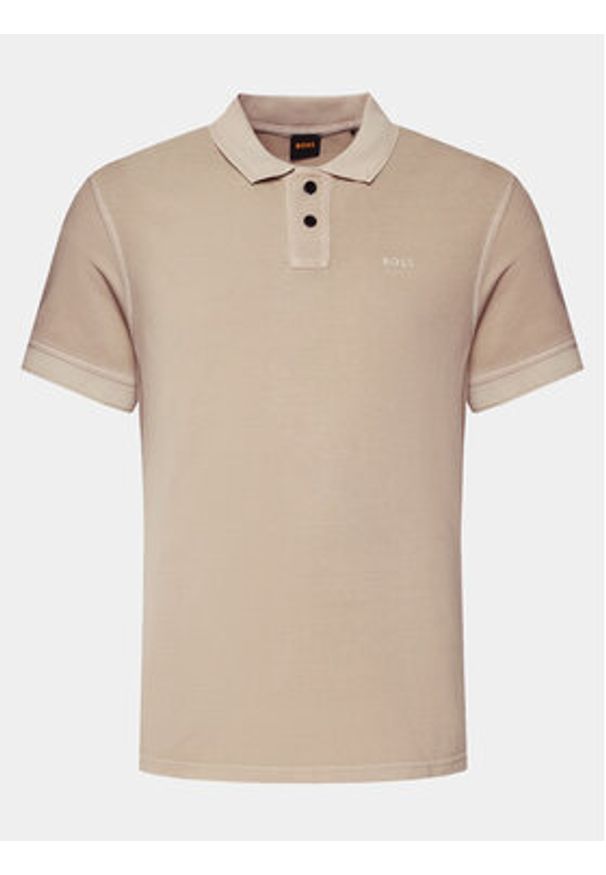 BOSS - Boss Polo Prime 50507813 Beżowy Regular Fit. Typ kołnierza: polo. Kolor: beżowy. Materiał: bawełna