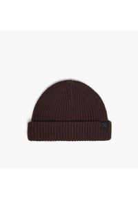 Cropp - Czapka beanie - Brązowy. Kolor: brązowy. Materiał: dzianina, wiskoza. Wzór: aplikacja #1