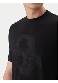 Karl Lagerfeld - KARL LAGERFELD T-Shirt 755036 562221 Czarny Loose Fit. Typ kołnierza: dekolt w karo. Kolor: czarny. Materiał: bawełna #2