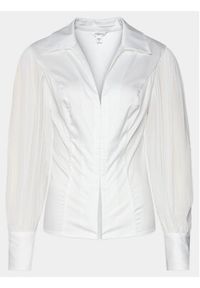 Guess Koszula Ls Amara W4RH16 WAF10 Biały Regular Fit. Kolor: biały. Materiał: bawełna