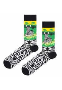 His Story - Skarpetki Bawełniane - Tematyczne - Zebra. Kolor: wielokolorowy. Materiał: elastan, bawełna, poliamid. Wzór: motyw zwierzęcy #4