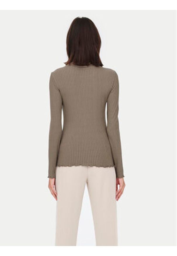 JDY Bluzka Fransiska 15228065 Brązowy Slim Fit. Kolor: brązowy. Materiał: wiskoza