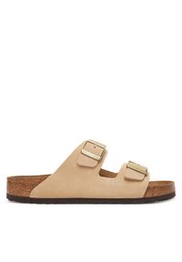 Birkenstock Klapki Arizona Sfb 1019013 Beżowy. Kolor: beżowy. Materiał: skóra, nubuk