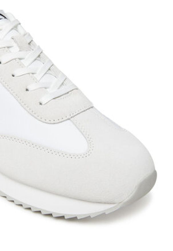 Calvin Klein Jeans Sneakersy Retro Runner Lace Up Ny-Su YM0YM01325 Biały. Kolor: biały. Materiał: skóra