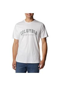 columbia - Koszulka trekkingowa męska Columbia Rockaway River Graphic. Kolor: biały