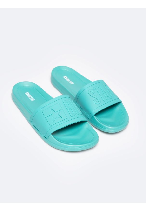 Big-Star - Klapki męskie plażowe zielone RR174A070 301. Okazja: na plażę. Kolor: zielony. Materiał: materiał. Sezon: lato. Styl: casual