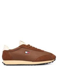 Tommy Jeans Sneakersy Retro Runner Archive Ltr EN0EN03097 Brązowy. Kolor: brązowy. Materiał: skóra #1