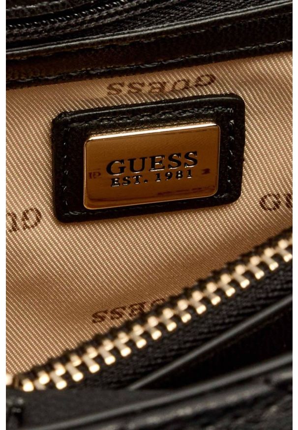 Guess - GUESS Czarna damska torebka Melisandra. Kolor: czarny. Materiał: skórzane