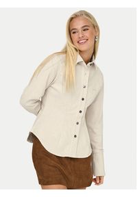 only - ONLY Koszula jeansowa Perla 15359156 Beżowy Slim Fit. Kolor: beżowy. Materiał: bawełna #3