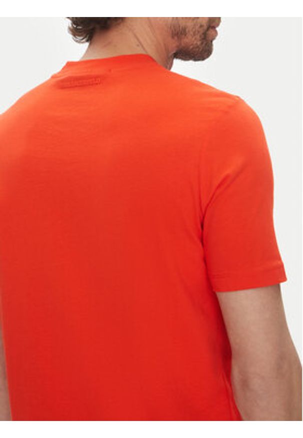 Karl Lagerfeld - KARL LAGERFELD T-Shirt 755710 552224 Czerwony Regular Fit. Typ kołnierza: dekolt w karo. Kolor: czerwony. Materiał: bawełna