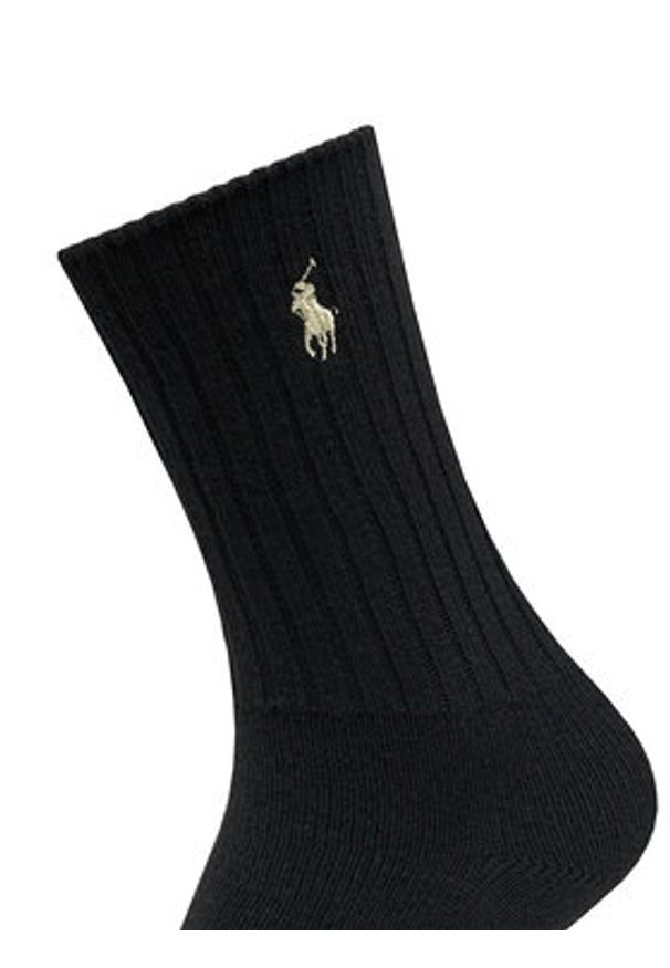 Polo Ralph Lauren Skarpety wysokie damskie 455846847012 Czarny. Kolor: czarny. Materiał: materiał, bawełna