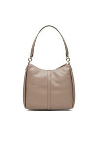 TOMMY HILFIGER - Tommy Hilfiger Torebka Th Feminine Hobo AW0AW15713 Beżowy. Kolor: beżowy. Materiał: skórzane #5