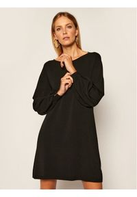 TwinSet - Dzianinowa sukienka Twinset (Outlet). Kolor: czarny. Materiał: dzianina. Wzór: aplikacja. Typ sukienki: oversize #1