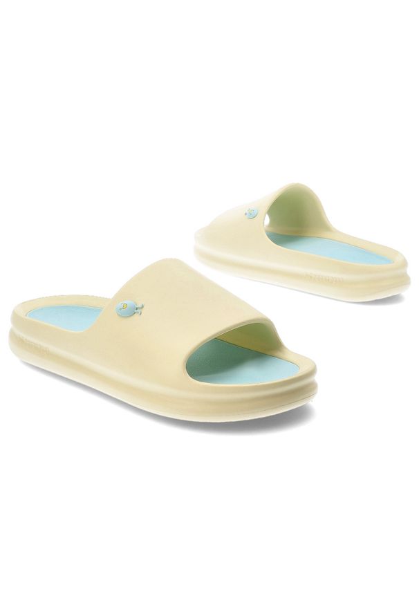 Hot Potatoes by Gioseppo - Żółte Klapki Damskie Hot Potatoes Z Wymienną Wkładką. Okazja: na spacer, do domu. Nosek buta: otwarty. Kolor: żółty. Styl: wakacyjny