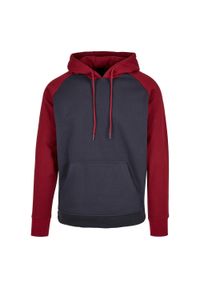 BUILD YOUR BRAND - Męska Kontrastowa Bluza Z Kapturem. Typ kołnierza: kaptur. Kolor: czerwony, wielokolorowy, niebieski, brązowy