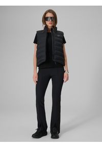 4f - 4F T-shirt slim gładki damski - czarny XS. Okazja: na co dzień. Kolor: czarny. Materiał: dzianina, elastan, bawełna. Wzór: gładki. Styl: casual, klasyczny #2