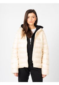 Champion - Kurtka turystyczna damska Down Jacket. Typ kołnierza: kaptur. Kolor: wielokolorowy, beżowy. Materiał: poliester