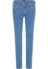 Lee - Spodnie jeansowe damskie LEE SCARLETT MID LEXI. Okazja: na co dzień, na spacer, do pracy. Kolor: niebieski. Materiał: jeans. Styl: casual