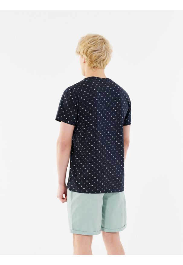 outhorn - T-shirt z nadrukiem męski. Okazja: na co dzień. Materiał: bawełna, dzianina, materiał. Wzór: nadruk. Styl: wakacyjny, casual