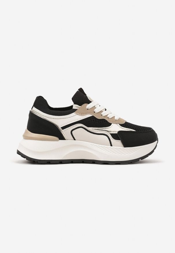 Renee - Czarne Sneakersy Streetwearowe na Piankowej Podeszwie Aillifia. Okazja: na co dzień, na spotkanie biznesowe, do pracy, na spacer. Zapięcie: sznurówki. Kolor: czarny. Sport: turystyka piesza