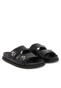 Tory Burch Klapki T Lock Sport Slide 175640 Czarny. Kolor: czarny. Materiał: skóra. Styl: sportowy