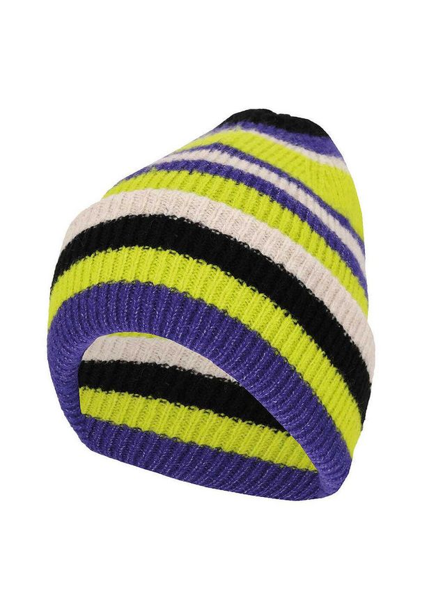HEAT KEEPER - Czapka i szalik damski modny zestaw w paski. Kolor: zielony. Materiał: akryl. Wzór: paski. Sezon: zima. Styl: elegancki