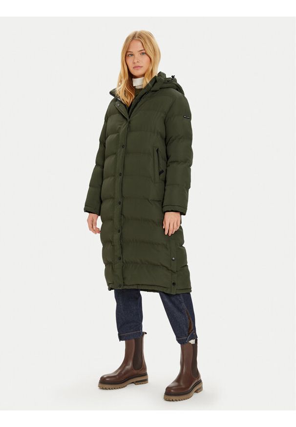 Pepe Jeans Płaszcz zimowy Bibi PL402437 Zielony Loose Fit. Kolor: zielony. Materiał: syntetyk. Sezon: zima