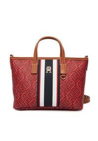 TOMMY HILFIGER - Tommy Hilfiger Torebka Th Monoplay Mini Tote Stripe Le AW0AW18389 Czerwony. Kolor: czerwony. Materiał: skórzane #7